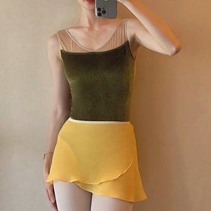 NWT Green Velvet Dance Leotard Bodysuit Size M